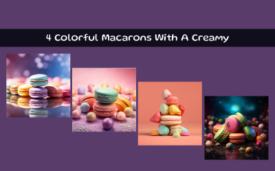Macarons colorati con una crema