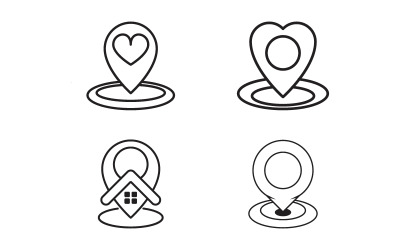 Modelo de design de ilustração de ícone vetorial de mapa de localização v.1