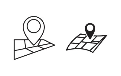 Modelo de design de ilustração de ícone vetorial de mapa de localização v.6