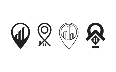 Шаблон дизайна векторной иконки карты местоположения v.2