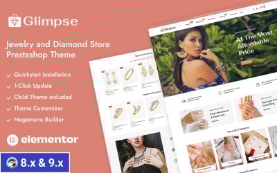 Glimpse - Tema reattivo PrestaShop per negozi di gioielli con diamanti