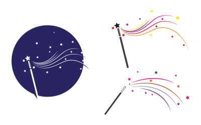 Magic Sticks circus Vector illustration Icon Logo Template design v.2