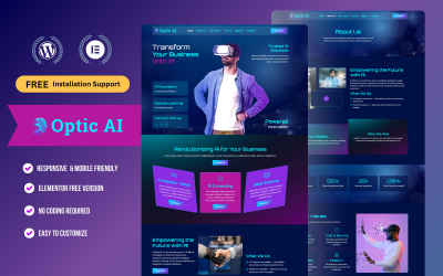 OpticAI – AI Marketing Agency WordPress Elementor Template