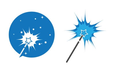 Sihirli Çubuklar sirk Vektör illüstrasyonu Simge Logo Şablonu tasarımı v.6
