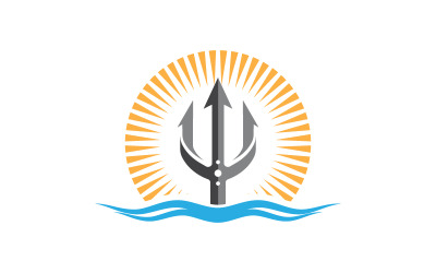 Trident Armor Vector illustration Icon Logo Template design v.14