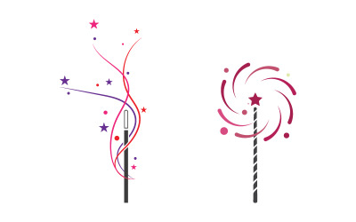 Zauberstäbe Zirkus Vektor Illustration Symbol Logo Vorlage Design v.1