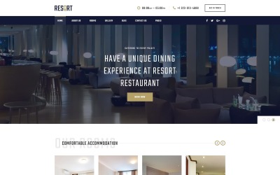 Многостраничный современный HTML Bootstrap-шаблон веб-сайта Resort - Hotel