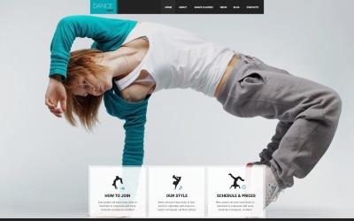Modelo de site responsivo do Dance Studio