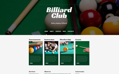 Responzivní WordPress motiv "Billiards Responsive WordPress Theme" #50528