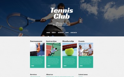 "Tennis Responsive WordPress Theme" Responsive WordPress thema №50527