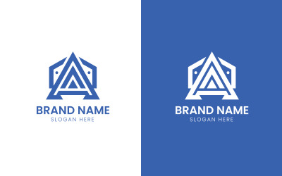 Letter A initial company logo-864
