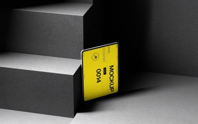 Modern Geometrik Arkaplanlı Dikey Tablet Maketi