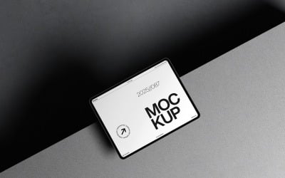 Moderne tablet-mockup op minimaal oppervlak
