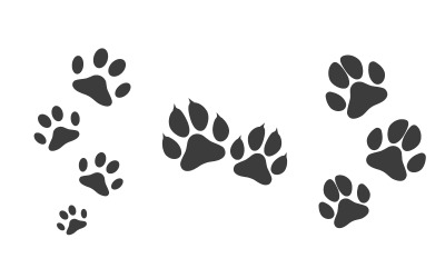 Paw Logo Pet Animat vektör çizim tasarım şablonu v.2