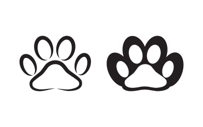 Paw Logo Pet Animat vektör çizim tasarım şablonu v.5