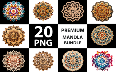 Premium mandala png bundle