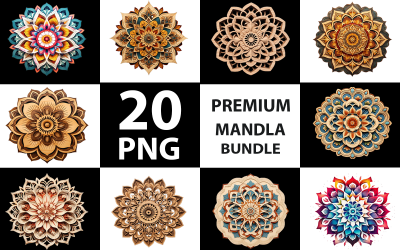Premium mandala png paketi