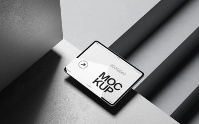 Realistic Tablet Mockup on Modern Architectural Surface