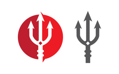 Trident Zırh Vektör illüstrasyonu Simge Logo Şablonu tasarımı v.10