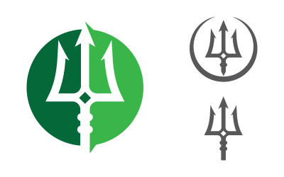 Trident Zırh Vektör illüstrasyonu Simge Logo Şablonu tasarımı v.5