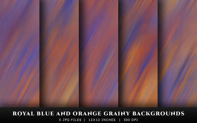 Royal Blue and Orange Grainy Texture Backgrounds