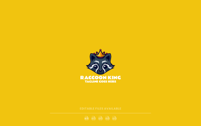 Rakun Kral Basit Maskot Logosu