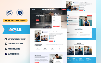 AquaPro — Loodgietersservice Elementor-sjabloonkit