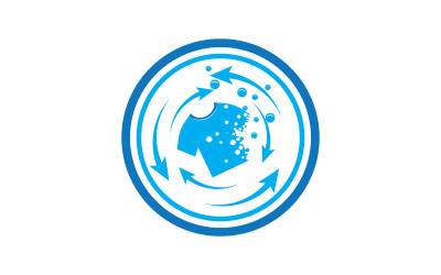 Çamaşırhane temizleme Logo simgesi illüstrasyon tasarım şablonu v.5