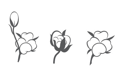 Modèle d&amp;#39;icône vectorielle en coton, symbole de la nature, modèle de conception v.1