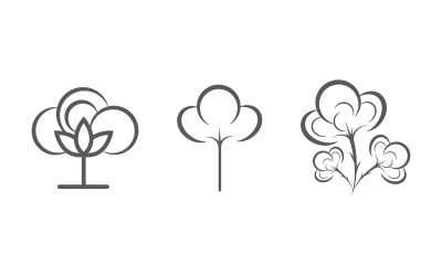 Modèle d&amp;#39;icône vectorielle en coton, symbole de la nature, modèle de conception v.5