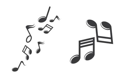 Modello di progettazione dell&amp;#39;illustrazione vettoriale dell&amp;#39;icona della nota musicale v.6