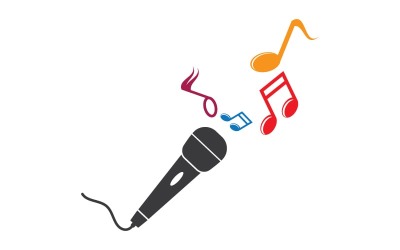 Müzik Notası Simgesi Vektör çizim tasarım şablonu v.1