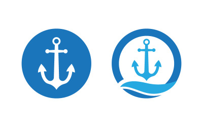 Anchor Ship icon Element Logo Template vector v.5