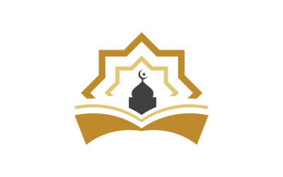 Moschea islamica icona vettoriale logo design illustrazione modello v.26