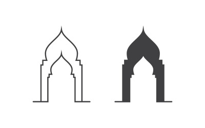Mosque Islamic Vector icon logo design illustration Template v.13