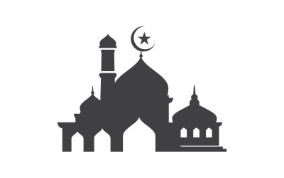 Mosque Islamic Vector icon logo design illustration Template v.4