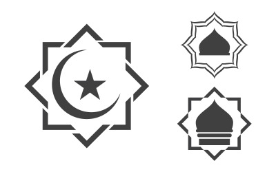 Mosque Islamic Vector icon logo design illustration Template v.6