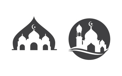 Mosque Islamic Vector icon logo design illustration Template v.7