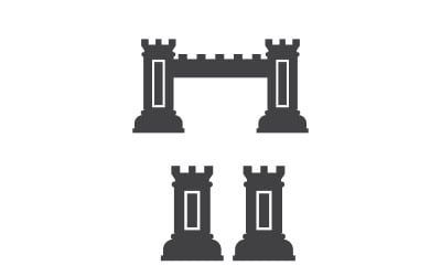 Modello di progettazione dell&amp;#39;illustrazione vettoriale dell&amp;#39;icona del castello v.12