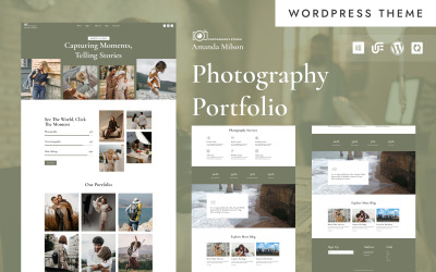 Amanda Milson - 极简主义摄影作品集 WordPress Elementor 主题