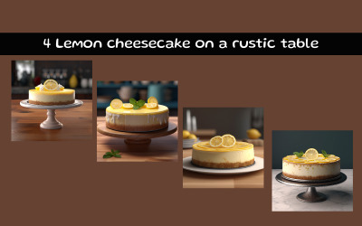 Citroncheesecake på ett rustikt bord