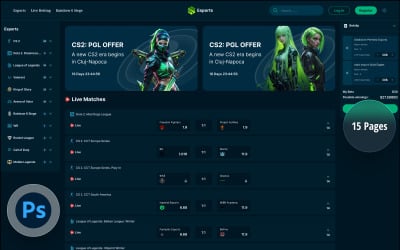 Esports - Esports Betting  Gambling PSD Template