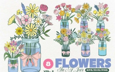Pacote de flores da primavera em um jarro, vol. 2