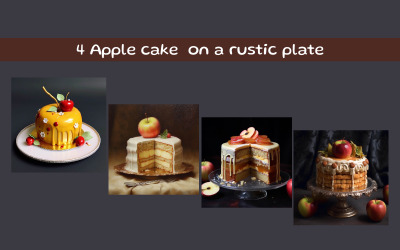 Apple cake  on a rustic plate