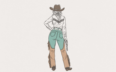 Cowgirl Style PNG, Western Fashion Design, Country Style Female Art for T-Shirts, Rodeo Chic,