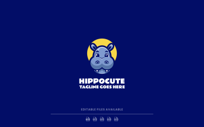 hippocute Simple Mascot Logo