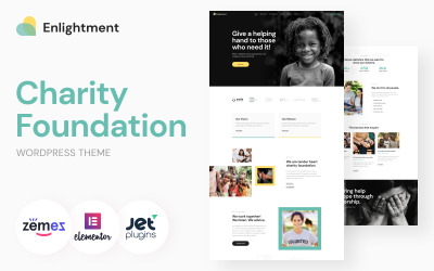 "Charity Foundation WordPress Theme - Enlightment" Responsive WordPress thema №50690