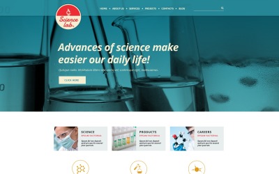 Duyarlı Bilim Laboratuvarı Web Sitesi Şablonu