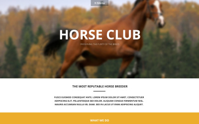 Luksusowy motyw WordPress dotyczący opieki nad rasą koni