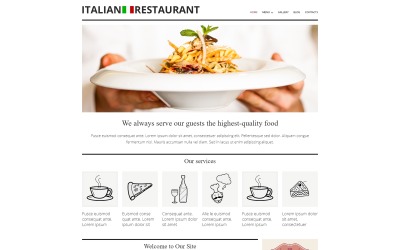 Modelo Joomla de restaurante de cozinha italiana